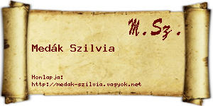 Medák Szilvia névjegykártya